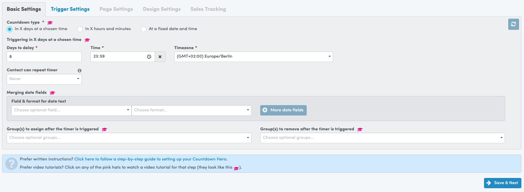 Mailerlite Countdownhero einrichten