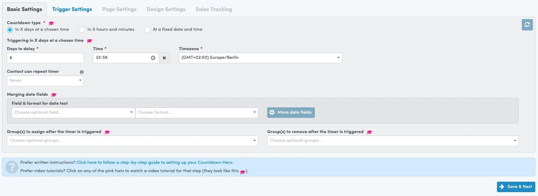 Mailerlite Countdownhero einrichten