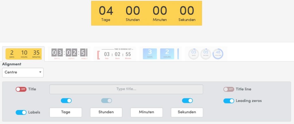 Countdown Hero Einrichtung