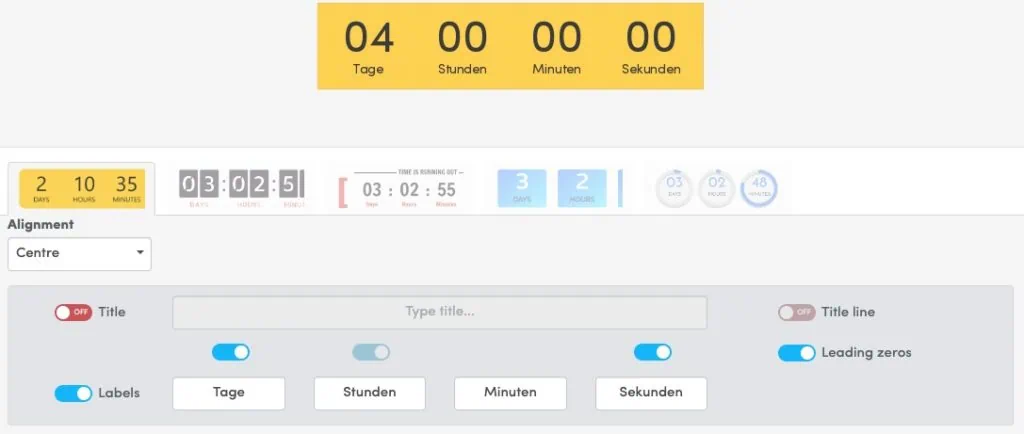 Countdown Hero Einrichtung